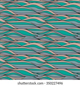 Seamless waves pattern. Abstract wavy background in vector