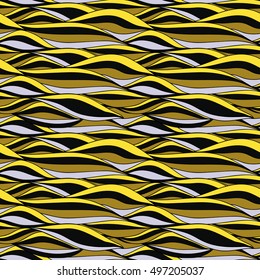 Seamless waves pattern. Abstract wavy background in vector