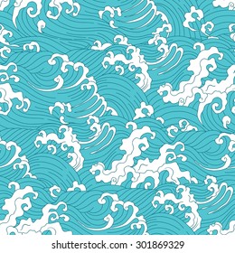 Seamless Waves Pattern In Japanese Style