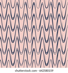 seamless waves pattern with line drawing style