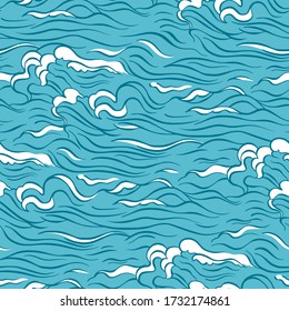 Seamless waves pattern in oriental style