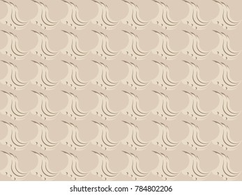 Seamless waves pattern vector. Design beige on brown. Design print for textile, wallpaper, background.