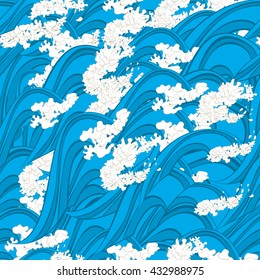 Seamless waves pattern. water pattern