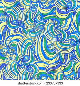 Seamless waves pattern.Abstract illustration. Repeating pattern.