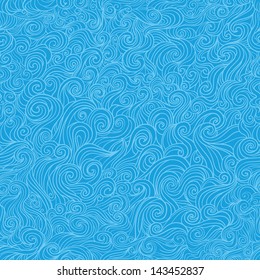 Seamless wavy background. Curly endless pattern.