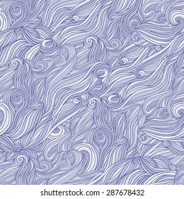 Seamless wavy background. Curly endless pattern.