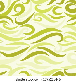 Seamless Wavy Background. Hand-drawn Stylized Colorful Waves in Classic Style. Elegant Abstract Background with Swirl Lines. Seamless Wavy Pattern for Cloth, Fashion Printing, Fabric, Paper, Wrapping.