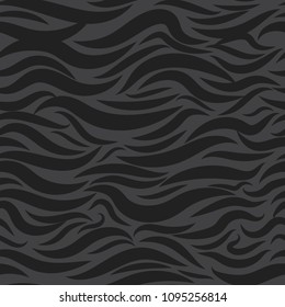 Seamless Wavy Background. Hand-drawn Stylized Waves in Classic Style. Elegant Abstract Background with Swirl Lines. Decorative Seamless Pattern for Cloth, Fashion Printing, Fabric, Textile, Wrapping.