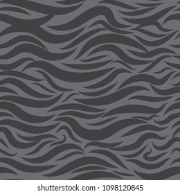 Seamless Wavy Background. Hand-drawn Stylized Waves in Classic Style. Elegant Abstract Background with Swirl Lines. Decorative Seamless Pattern for Cloth, Fashion Printing, Fabric, Textile, Wrapping.