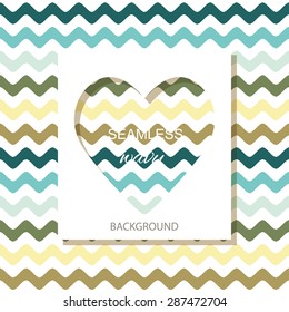 Seamless wavy background. Summer vacation icons. Bright colors.