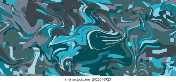 seamless wavy camouflage pattern for outdoor apparel