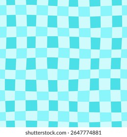 Seamless wavy checkered pattern light blue color 
