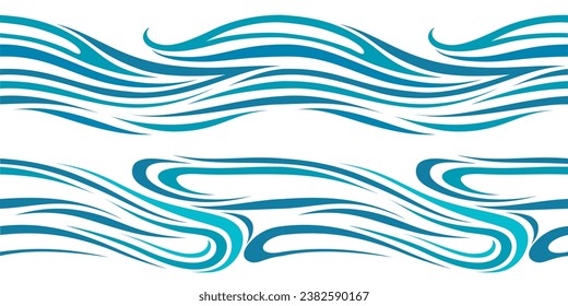 Seamless wavy curve wave free form repeat Pattern stripe. 