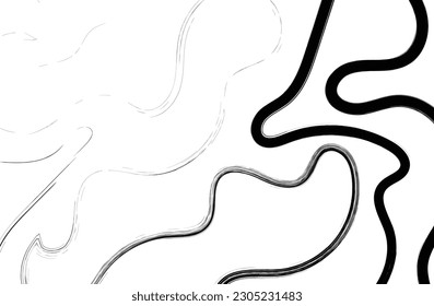 Seamless wavy  doodle pattern. Linear trendy geometric background. Abctract vector texture