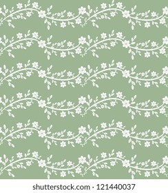 Seamless wavy floral pattern pastel colorway