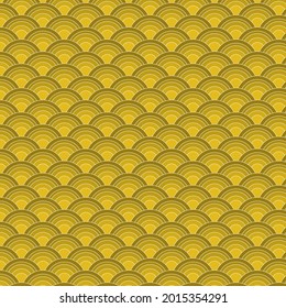 Las formas geométricas de la escala de los peces ondulados o dorados parecen elegantes. Para tejidos, azulejos, papel pintado, etc. Ilustración de fondo abstracto. EPS10 vectores.