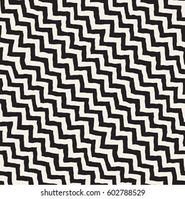 Seamless Wavy Hand Drawn Stripes Pattern. Abstract Repeating Vector Texture.