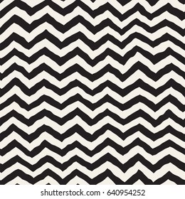 Seamless Wavy Hand Drawn Stripes Pattern. Abstract Repeating Vector Texture.