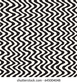 Seamless Wavy Hand Drawn Stripes Pattern. Abstract Repeating Vector Texture.