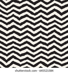 Seamless Wavy Hand Drawn Stripes Pattern. Abstract Repeating Vector Texture.