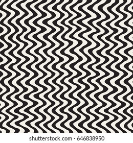 Seamless Wavy Hand Drawn Stripes Pattern. Abstract Repeating Vector Texture.