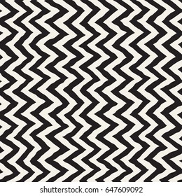 Seamless Wavy Hand Drawn Stripes Pattern. Abstract Repeating Vector Texture.