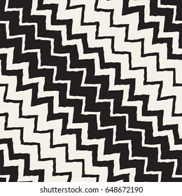 Seamless Wavy Hand Drawn Stripes Pattern. Abstract Repeating Vector Texture.