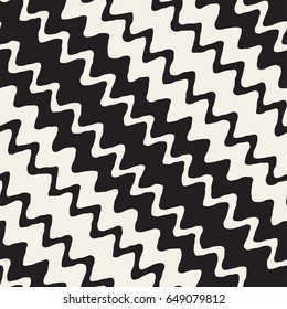 Seamless Wavy Hand Drawn Stripes Pattern. Abstract Repeating Vector Texture.
