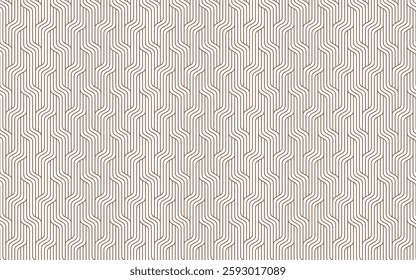 Seamless Wavy Line Geometric Pattern in Beige and Brown, Vector eps