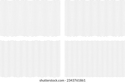 Patrón de línea ondulada sin soldadura. Líneas redondeadas de onda abstracta. El fondo del vector es transparente.