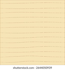 Seamless wavy line pattern in brown on butter yellow background. Minimalist hand-drawn style, perfect for wrapping paper, textiles, stationery and digital backdrops.