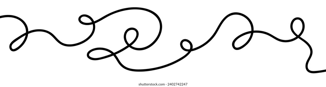 Patrón de línea ondulada sin costura con pulverizadores abstractos curvados en un diseño de maniobra psicodélica. Ilustración vectorial plana aislada en fondo blanco.