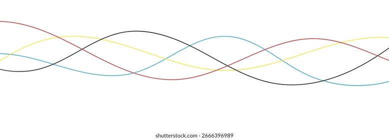 padrão de linha ondulada sem costura com rabiscos abstratos curvados em um design de wiggle psicodélico. ilustração vetor plana isolado no fundo branco. ilustração vetor. em eps 10.