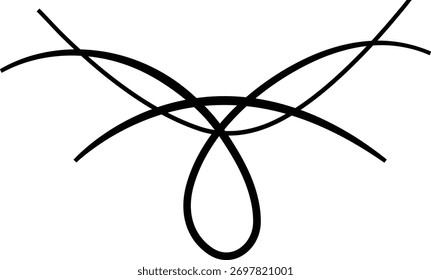 Patrón de línea ondulada sin fisuras con curvas abstractas garabatos en un diseño de meneo psicodélico. Ilustración vectorial plana aislada sobre fondo blanco.