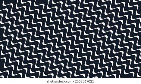 Seamless wavy line pattern design. Abstract black and white wave background. Modern geometric wavy line texture