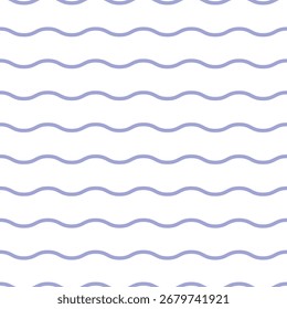 Seamless wavy line pattern with soft lavender-gray lines on a clean white background. A gentle and minimal design perfect for stationery, branding, packaging, and digital backdrops.