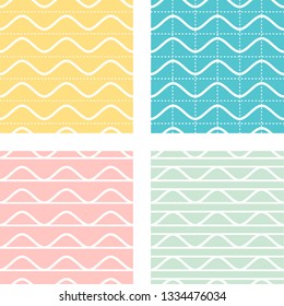 Seamless wavy line pattern vector illustration - Vector