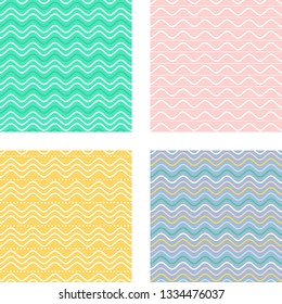Seamless wavy line pattern vector illustration - Vector