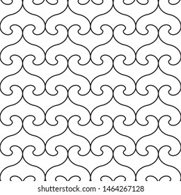 Seamless wavy line pattern vector illustration