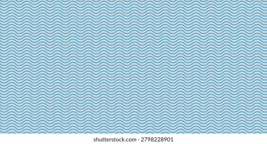 Seamless Wavy Line Pattern Vector Abstract Geometric Repeating Wave Background Light Blue Cyan Horizontal Zigzag Texture Wallpaper Minimal Grey Fabric Print