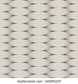 Patrón vectorial monocromo de líneas onduladas sin soldadura.
