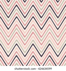 Seamless wavy lines pattern with beige background. Vector repeating texture.