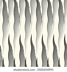 Seamless wavy lines pattern. Repeating vector texture. Stylish stripes background. 