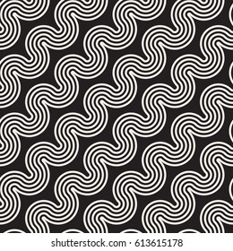 Seamless wavy lines pattern. Repeating vector texture. Stylish stripes background. Contemporary graphics with parallel waves.