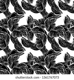 Seamless wavy pattern in boho style. Summer vibes. Print could be used for yoga mat, phone case, textile.