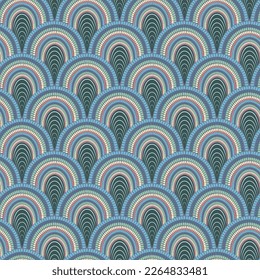 Seamless wavy pattern. Fish scales simple seamless repeat pattern, vector pattern, geometric background.
