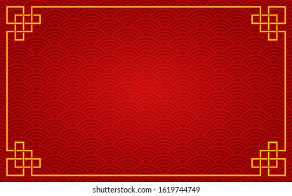 Seamless wavy pattern with frame and copy space. Template for greeting card, banner, poster etc. Vector illustration 