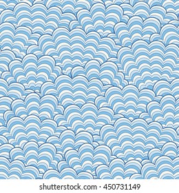 Seamless wavy pattern. Gentle blue background. 