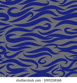 Seamless Wavy Pattern with Glow Effect. Abstract Paper Cut Background. Hand-drawn Stylized Waves in Classic Style. Elegant Abstract Background with Swirl Lines. Seamless Wavy Pattern for Your Design.