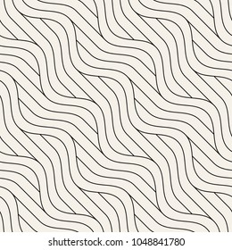 Seamless wavy pattern. Repeating vector texture. Stylish diagonal wavy background.